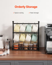 Coffee Mug Holder for Countertop 16 Hooks Cup Rack with Storage Base V952-LSMKBGJFCJS13VHF4V0