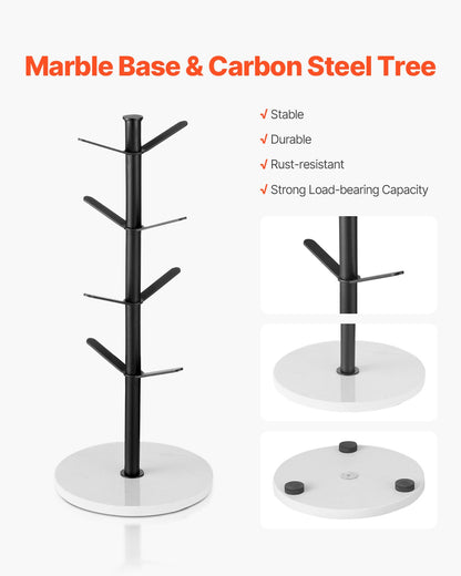Mug Holder Tree with Marble Base 8 Hooks Cup Tree Rack for Counter Kitchen V952-LSMKBGJZLDLS8DS27V0
