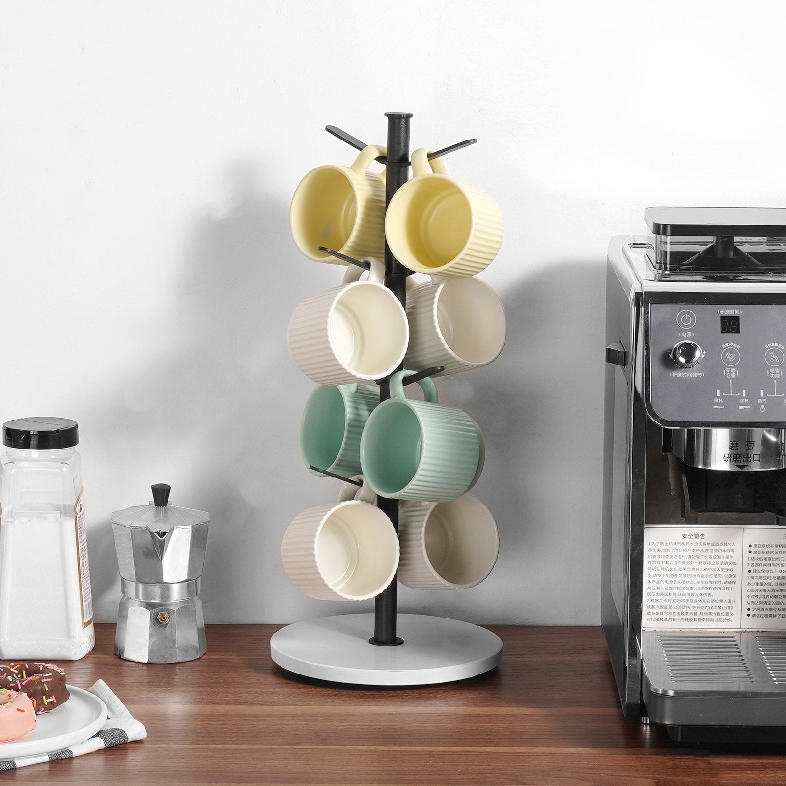 Mug Holder Tree with Marble Base 8 Hooks Cup Tree Rack for Counter Kitchen V952-LSMKBGJZLDLS8DS27V0