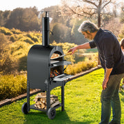 Outdoor Pizza Oven, 12" Pellet Fire Ovens, 2-Layer Pizza Oven Wood Fired, Wood Burning Outdoor Pizza-Oven V952-LSPSLHS458X48H85L001V0