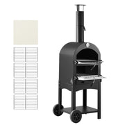 Outdoor Pizza Oven, 12" Pellet Fire Ovens, 2-Layer Pizza Oven Wood Fired, Wood Burning Outdoor Pizza-Oven V952-LSPSLHS458X48H85L001V0