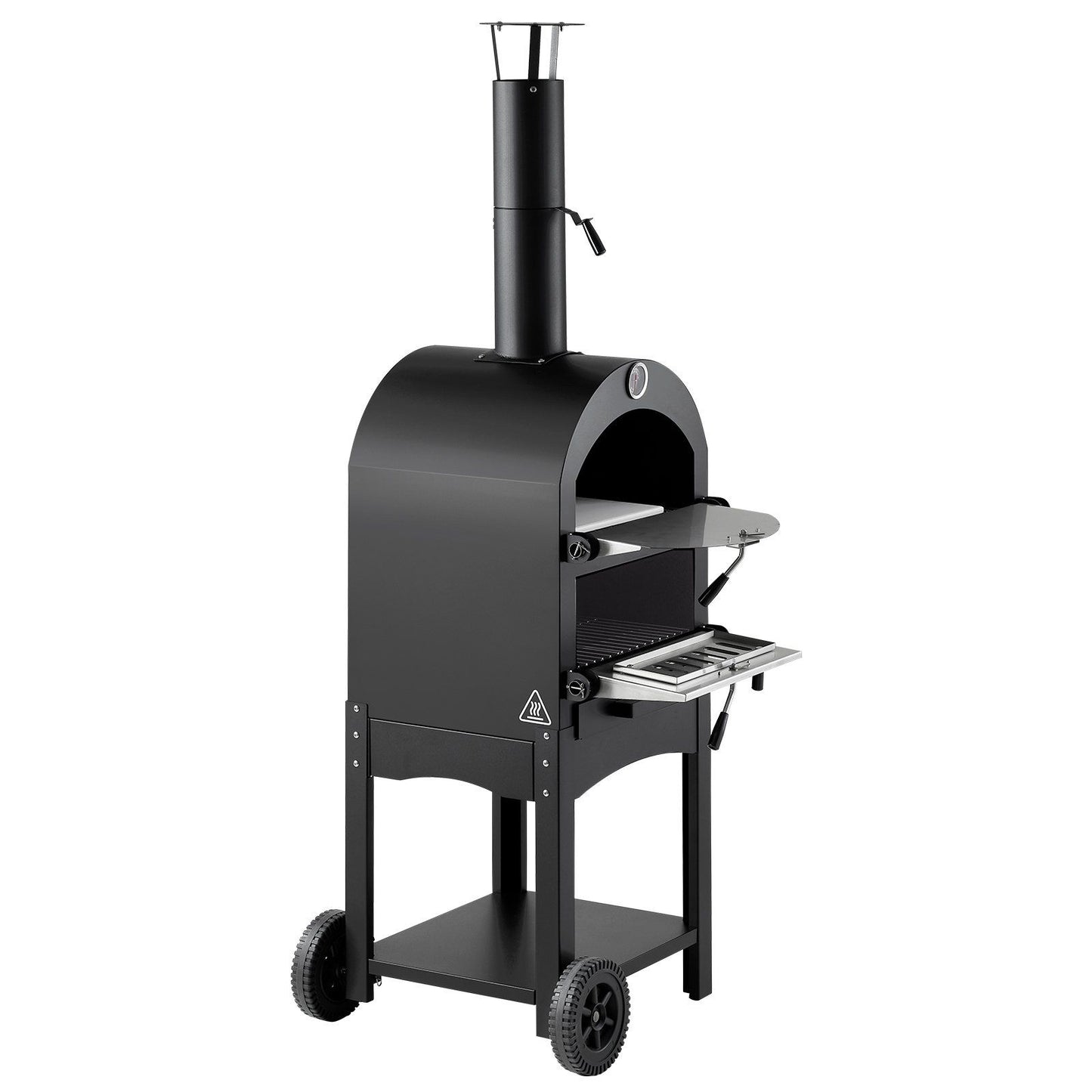 Outdoor Pizza Oven, 12" Pellet Fire Ovens, 2-Layer Pizza Oven Wood Fired, Wood Burning Outdoor Pizza-Oven V952-LSPSLHS458X48H85L001V0