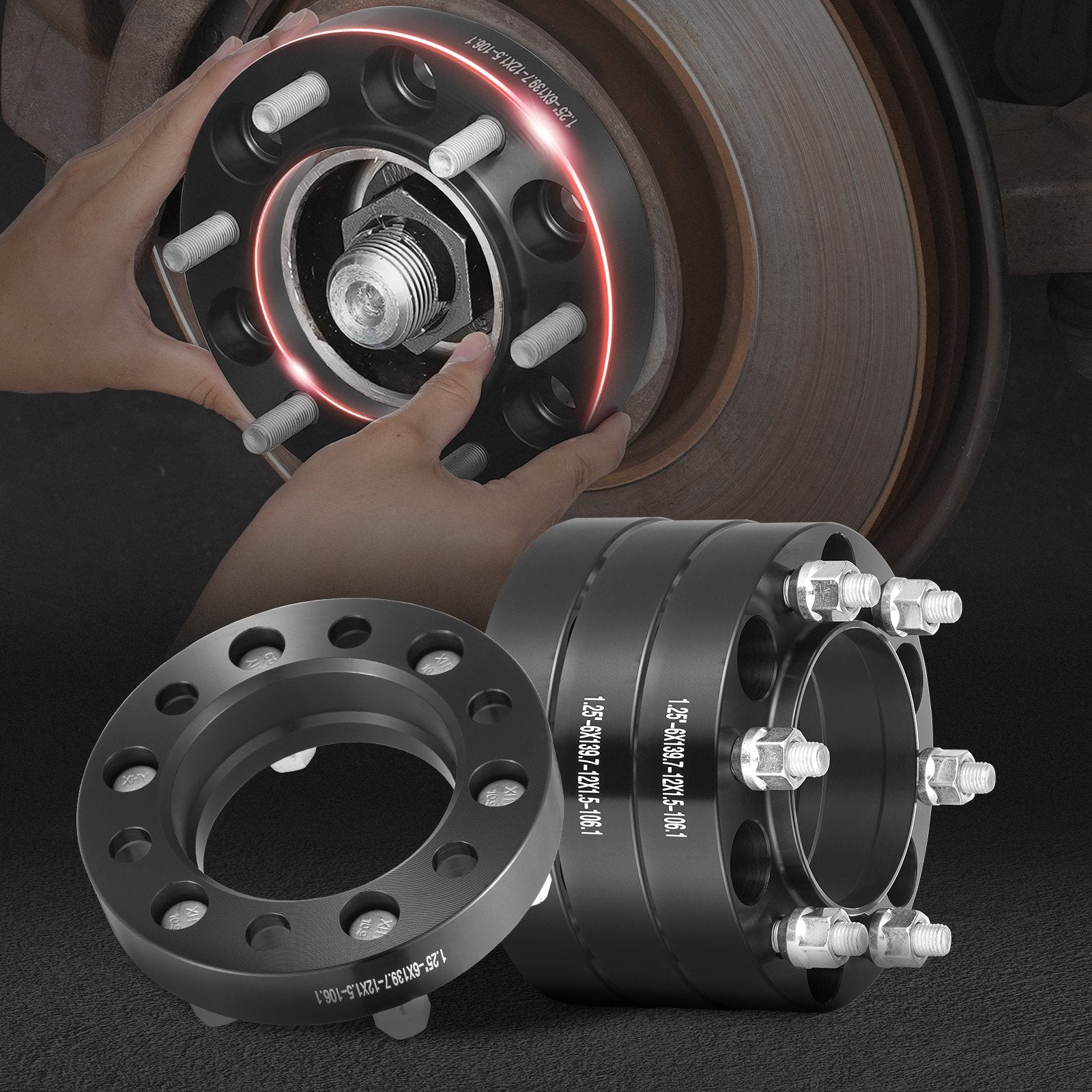 1.25" 6"x5" Wheel Spacers Wheel Adapters 6 Lug Forged Spacer 4 PCS Blue V952-LSSFLP125YC65I4HSV0