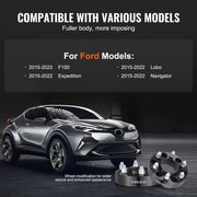 1.5" 6"x5.3" Wheel Spacers Wheel Adapters 6 Lug Forged Spacer 4 PCS Black V952-LSSFLP15YC6X1GP2WV0
