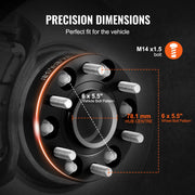 1.5" 6"x5" Wheel Spacers Wheel Adapters 6 Lug Forged Spacer 4 PCS Black V952-LSSFLP15YC6X49EWWV0