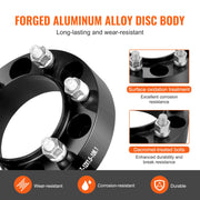 1.5" 6"x5.5" Wheel Spacers Wheel Adapters 6 Lug Forged Spacer 4 PCS Black V952-LSSFLP15YC6XNE9HPV0