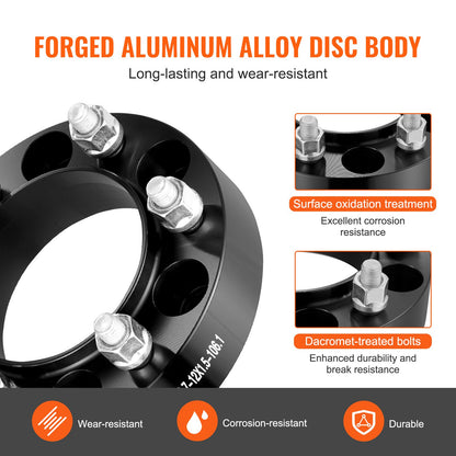 1.5" 6"x5.5" Wheel Spacers Wheel Adapters 6 Lug Forged Spacer 4 PCS Black V952-LSSFLP15YC6XNE9HPV0