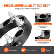 1" 6"x5.5" Wheel Spacers Wheel Adapters 6 Lug Forged Spacer 4 PCS Black V952-LSSFLP1YC6X5PNQ5TV0