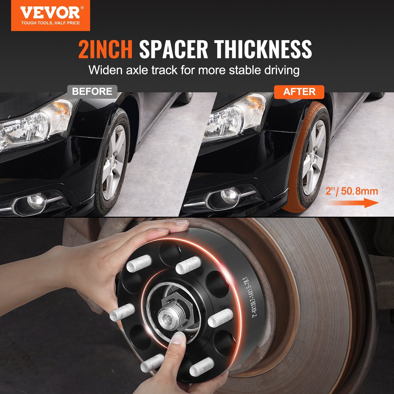 2" 6"x5.5" Wheel Spacers Wheel Adapters 6 Lug Forged Spacer 4 PCS Black V952-LSSFLP2YC6X57ERXKV0