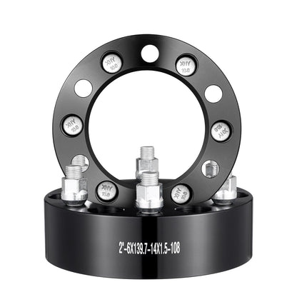 2" 6"x5.5" Wheel Spacers Wheel Adapters 6 Lug Forged Spacer 4 PCS Black V952-LSSFLP2YC6X5L87F5V0