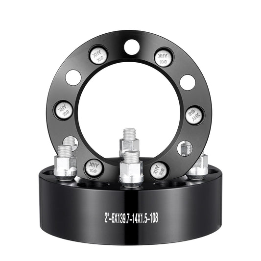 2" 6"x5.5" Wheel Spacers Wheel Adapters 6 Lug Forged Spacer 4 PCS Black V952-LSSFLP2YC6X5L87F5V0