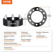 2" 6"x5.5" Wheel Spacers Wheel Adapters 6 Lug Forged Spacer 4 PCS Black V952-LSSFLP2YC6X5L87F5V0