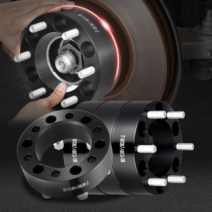 2" 6"x5.5" Wheel Spacers Wheel Adapters 6 Lug Forged Spacer 4 PCS Black V952-LSSFLP2YC6X5L87F5V0
