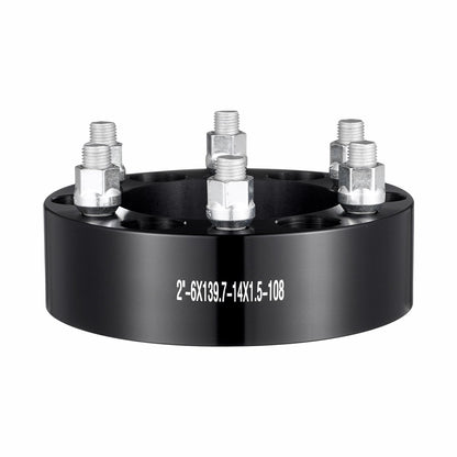 2" 6"x5.5" Wheel Spacers Wheel Adapters 6 Lug Forged Spacer 4 PCS Black V952-LSSFLP2YC6X5L87F5V0