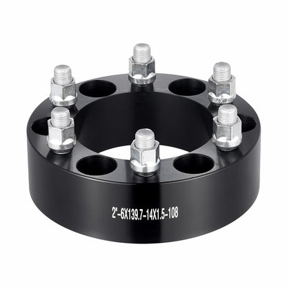 2" 6"x5.5" Wheel Spacers Wheel Adapters 6 Lug Forged Spacer 4 PCS Black V952-LSSFLP2YC6X5L87F5V0