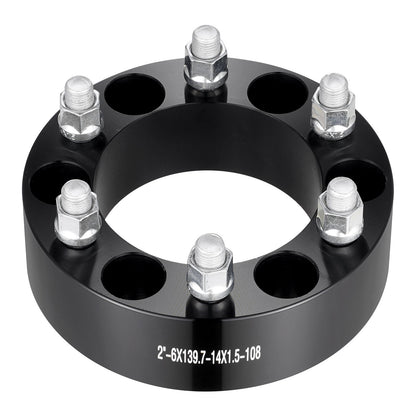 2" 6"x5.5" Wheel Spacers Wheel Adapters 6 Lug Forged Spacer 4 PCS Black V952-LSSFLP2YC6X5L87F5V0