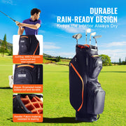 Golf Cart Bag with 14 Way Organizer Divider Top, 36" 13 Pockets Premium Cart Bag, Durable 600D Polyester V952-LSSTBLSSTB36441FQV0