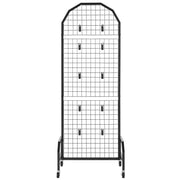 2 Packs Grid Wall Panels, 600 x 1640mm Wire Grid Panels Display Rack, Movable Art Display Shelf with Wheels V952-LSWGQ6070INC4OEUO001V0