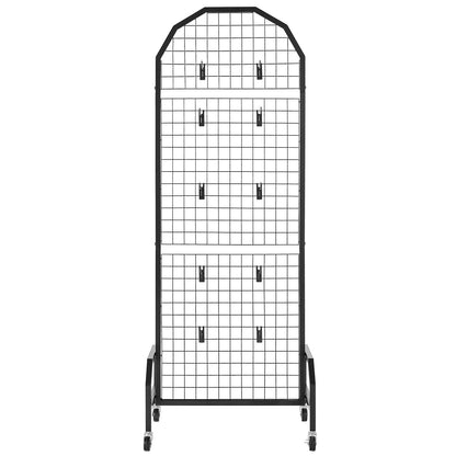 2 Packs Grid Wall Panels, 600 x 1640mm Wire Grid Panels Display Rack, Movable Art Display Shelf with Wheels V952-LSWGQ6070INC4OEUO001V0