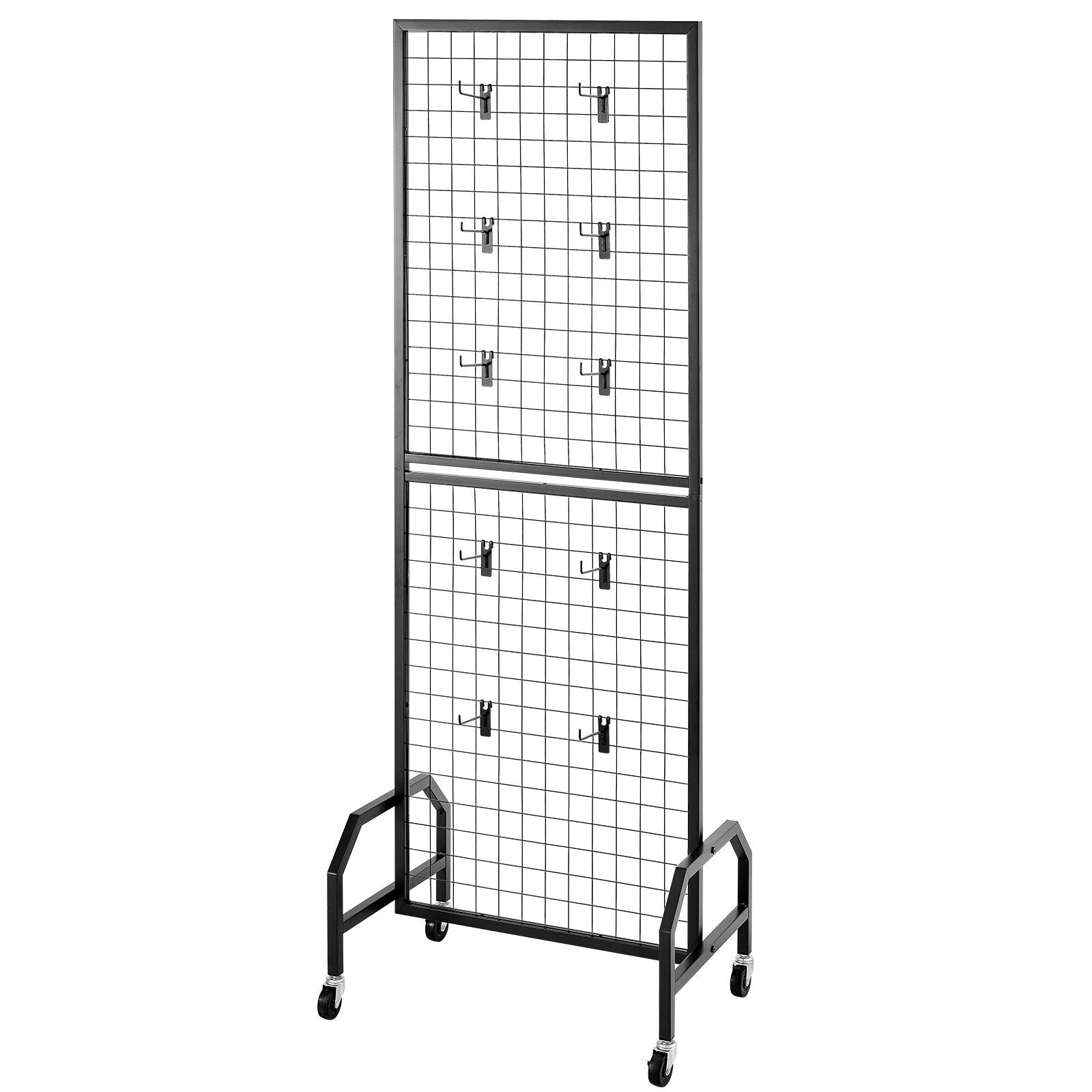 3 Packs Grid Wall Panels, 600 x 1640mm Wire Grid Panels Display Rack, Movable Art Display Shelf with Wheels V952-LSWGQ6070INC9Q86I001V0