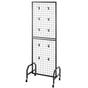 Grid Wall Panel, 600 x 1640 mm Wire Grid Panels Display Rack, Movable Art Display Shelf with Wheels and 10 V952-LSWGQ6070INCBK7NM001V0