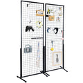 2' x 5.6' Grid Wall Panels Tower, 2 Packs Wire Gridwall Display Racks with T-Base Floorstanding, Double Side V952-LSWGQ6878INCNL5GHV0