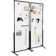 2' x 5.6' Grid Wall Panels Tower, 2 Packs Wire Gridwall Display Racks with T-Base Floorstanding, Double Side V952-LSWGQ6878INCNL5GHV0