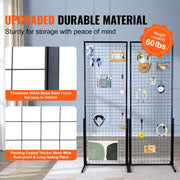 2' x 5.6' Grid Wall Panels Tower, 2 Packs Wire Gridwall Display Racks with T-Base Floorstanding, Double Side V952-LSWGQ6878INCNL5GHV0