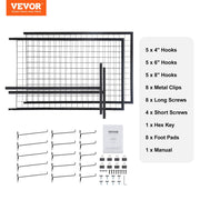 2' x 5.6' Grid Wall Panels Tower, 2 Packs Wire Gridwall Display Racks with T-Base Floorstanding, Double Side V952-LSWGQ6878INCNL5GHV0