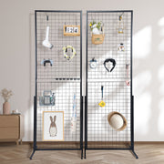 2' x 5.6' Grid Wall Panels Tower, 2 Packs Wire Gridwall Display Racks with T-Base Floorstanding, Double Side V952-LSWGQ6878INCNL5GHV0
