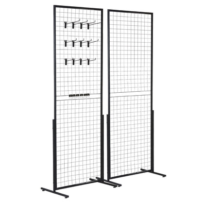 2' x 5.6' Grid Wall Panels Tower, 2 Packs Wire Gridwall Display Racks with T-Base Floorstanding, Double Side V952-LSWGQ6878INCNL5GHV0