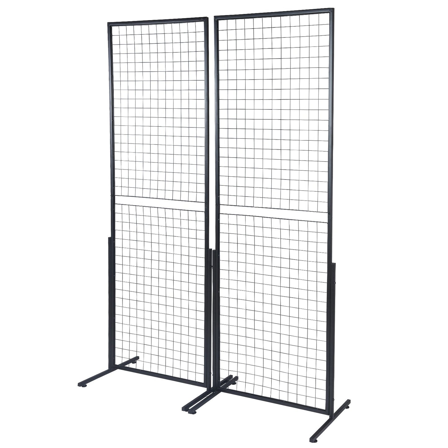 2' x 5.6' Grid Wall Panels Tower, 2 Packs Wire Gridwall Display Racks with T-Base Floorstanding, Double Side V952-LSWGQ6878INCNL5GHV0