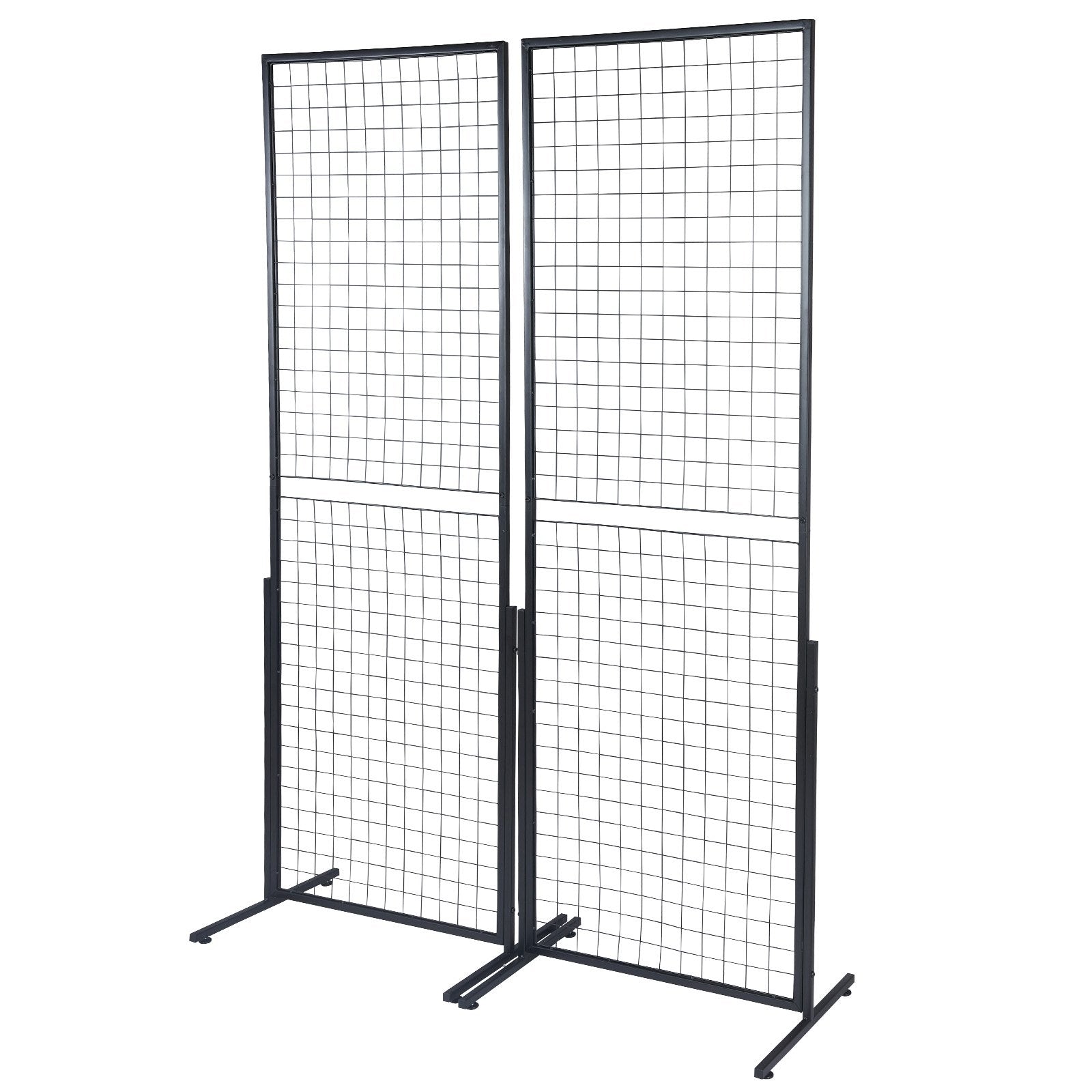 2' x 5.6' Grid Wall Panels Tower, 2 Packs Wire Gridwall Display Racks with T-Base Floorstanding, Double Side V952-LSWGQ6878INCNL5GHV0