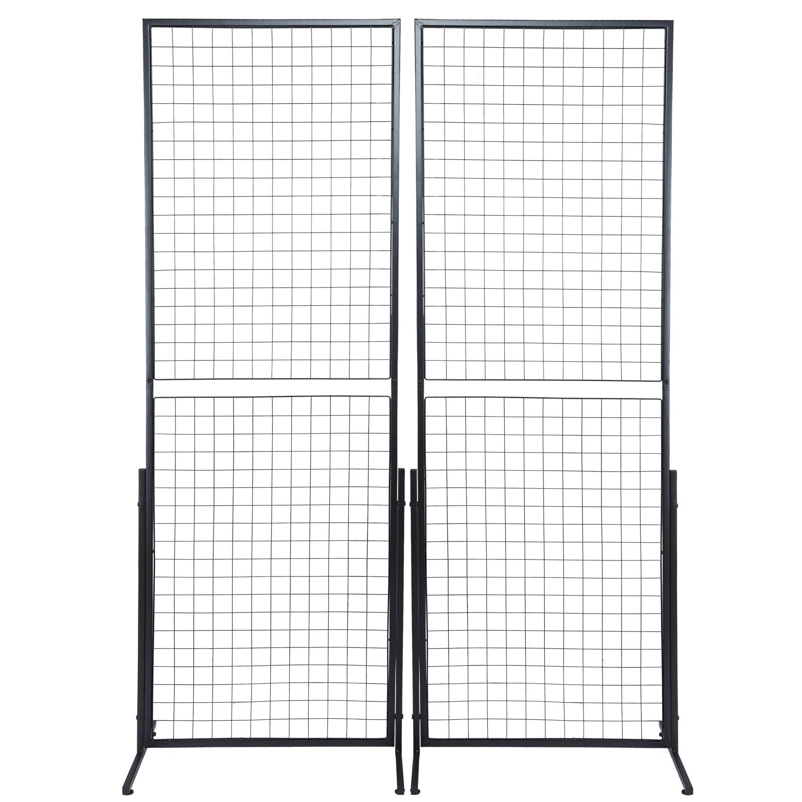 2' x 5.6' Grid Wall Panels Tower, 2 Packs Wire Gridwall Display Racks with T-Base Floorstanding, Double Side V952-LSWGQ6878INCNL5GHV0