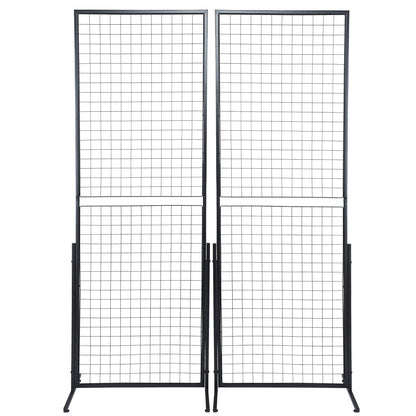 2' x 5.6' Grid Wall Panels Tower, 2 Packs Wire Gridwall Display Racks with T-Base Floorstanding, Double Side V952-LSWGQ6878INCNL5GHV0