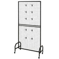 2 Packs Grid Wall Panels, 898 x 1798 mm Wire Grid Panels Display Rack, Movable Art Display Shelf with Wheels V952-LSWGQ7080INCADLXP001V0