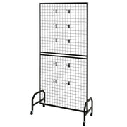 2 Packs Grid Wall Panels, 898 x 1798 mm Wire Grid Panels Display Rack, Movable Art Display Shelf with Wheels V952-LSWGQ7080INCADLXP001V0