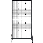 2 Packs Grid Wall Panels, 898 x 1798 mm Wire Grid Panels Display Rack, Movable Art Display Shelf with Wheels V952-LSWGQ7080INCADLXP001V0