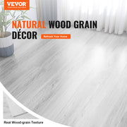 Interlocking Vinyl Floor Tiles 48 x 7.3 inch, 10 Tiles 5.5mm Thick Snap Together, Light Gray Wood Grain DIY V952-LSYXJDDLSQHMPROS8V0