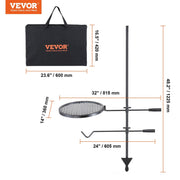 Swivel Campfire Grill Heavy Duty Steel Open Fire Cooking Grate Adjustable V952-LSYYKJDGL1414CJXOV0