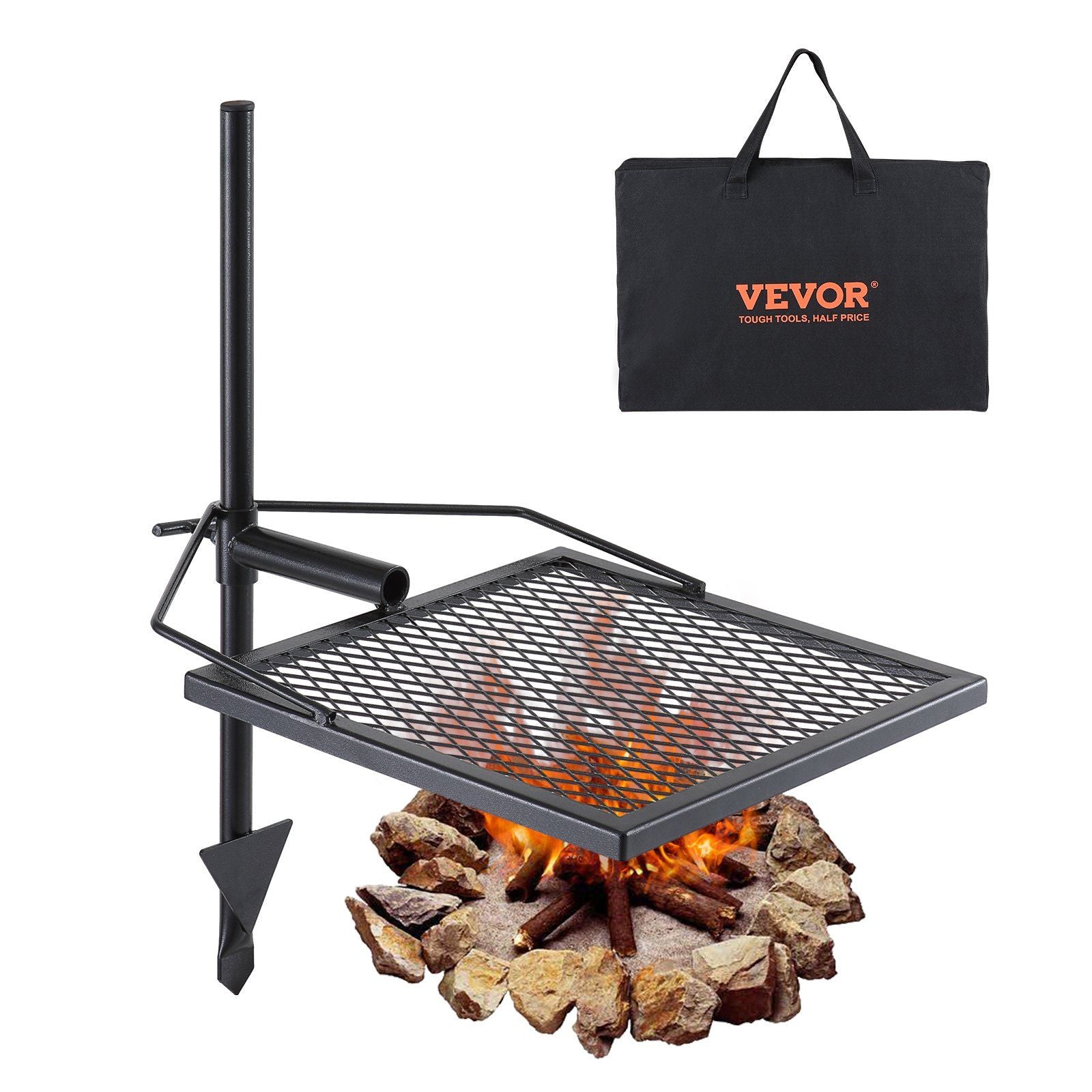 Swivel Campfire Grill, Fire Pit Grill Grate over Fire Pits, Heavy Duty Steel Grill Grates, 360 degrees V952-LSYYKJDGL1616U3A5V0