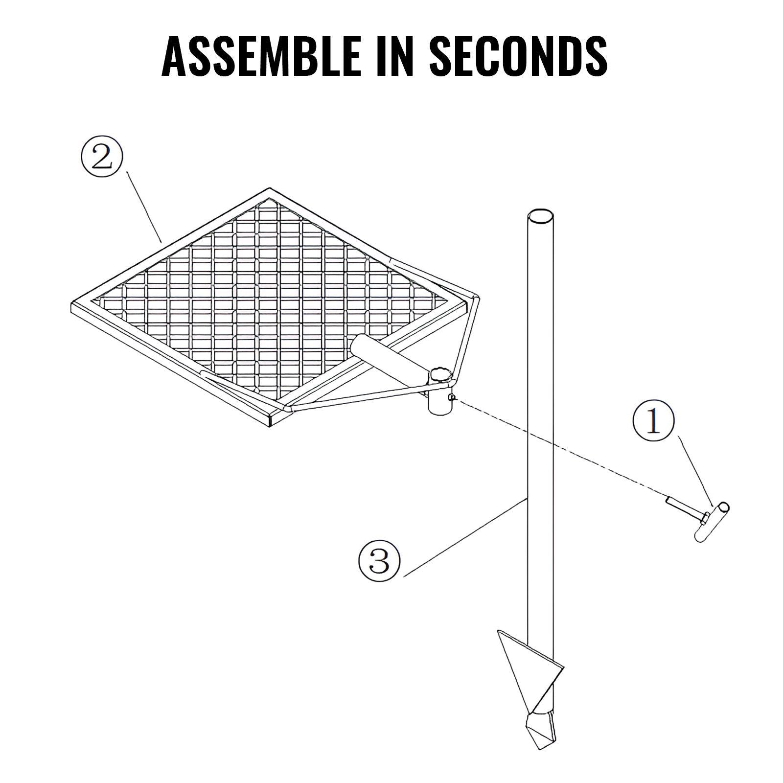 Swivel Campfire Grill, Fire Pit Grill Grate over Fire Pits, Heavy Duty Steel Grill Grates, 360 degrees V952-LSYYKJDGL1616U3A5V0