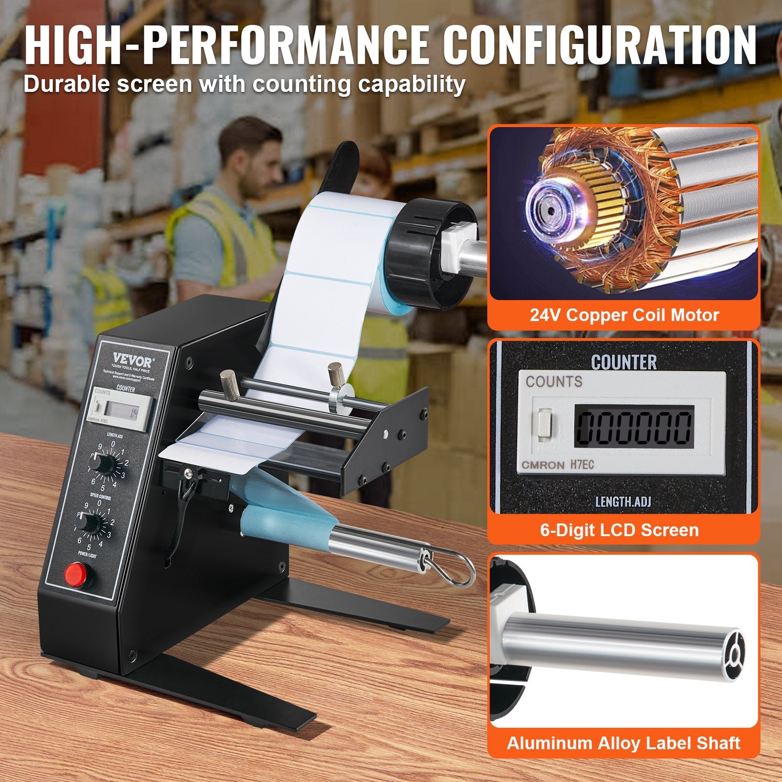 Automatic Label Dispenser, Width 15-125 mm, Length 3-150 mm, Automatic Label Stripper Label Separating V952-LSZDTBFPJHSX0ZZKNV3