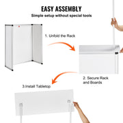 Portable Tradeshow Podium Table, 785 x 380 x 1815 mm, Display Exhibition Counter Stand Booth Fair with Wall, V952-LSZST20DCSHFJDPZYV0