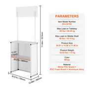 Portable Tradeshow Podium Table, 785 x 380 x 1815 mm, Display Exhibition Counter Stand Booth Fair with Wall, V952-LSZST20DCSHFJDPZYV0