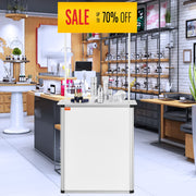 Portable Tradeshow Podium Table, 785 x 380 x 1815 mm, Display Exhibition Counter Stand Booth Fair with Wall, V952-LSZST20DCSHFJDPZYV0