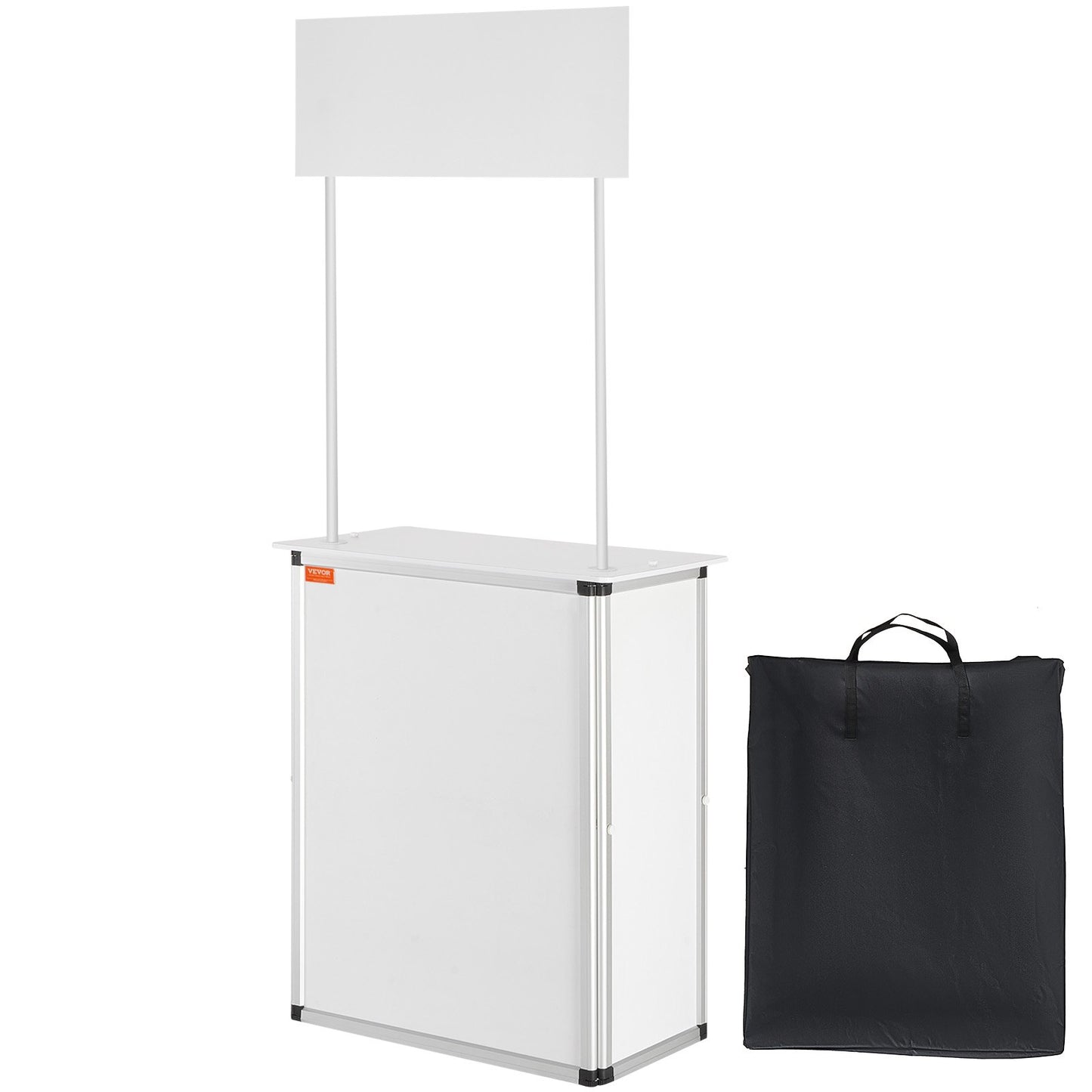 Portable Tradeshow Podium Table, 785 x 380 x 1815 mm, Display Exhibition Counter Stand Booth Fair with Wall, V952-LSZST20DCSHFJDPZYV0