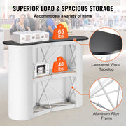 Portable Tradeshow Podium Table, 1300 x 465 x 950 mm, Display Exhibition Counter Stand Booth Fair with Wall, V952-LSZST20DCSLWFTXVPV0