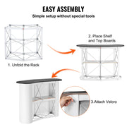Portable Tradeshow Podium Table, 1300 x 465 x 950 mm, Display Exhibition Counter Stand Booth Fair with Wall, V952-LSZST20DCSLWFTXVPV0