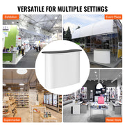 Portable Tradeshow Podium Table, 1300 x 465 x 950 mm, Display Exhibition Counter Stand Booth Fair with Wall, V952-LSZST20DCSLWFTXVPV0